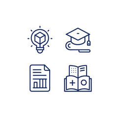 education set of web icons vector