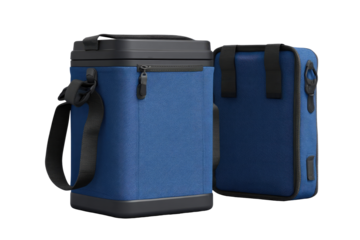 Two blue insulated cooler bags