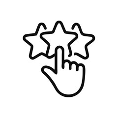 customer review icon in line style, quality rating, feedback on white background, vector illustration