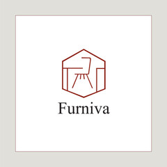 Furniva - Furniture Brand Identity with Hexagonal Emblem