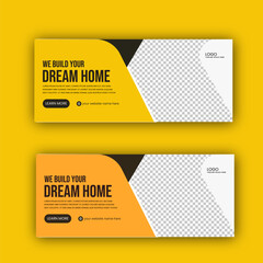 construction banner with 2 color variation