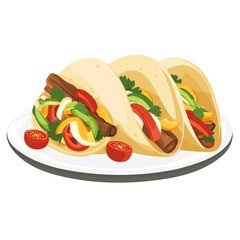 2D flat vector illustration of a Fajitas in icon style, isolated on white background