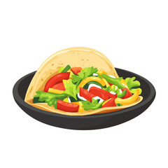 Fajitas, flat style 2D vector image, isolated on a white background