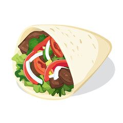 Gyro, flat style 2D vector image, isolated on a white background