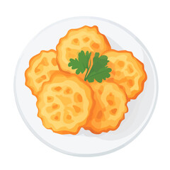 Frittelle, flat style 2D vector image, isolated on a white background