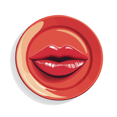 Flat 2D Flute Lip Plate illustration, vector graphic in icon style, on white background