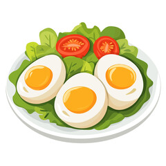 2D flat vector illustration of a Egg Salad in icon style, isolated on white background
