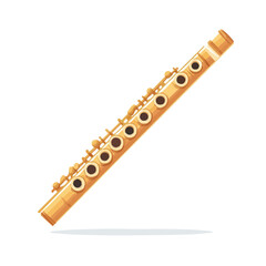 Naklejka premium Minimal flat vector of a Flute Body, 2D icon-style illustration on white background