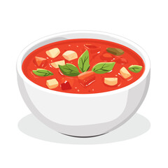2D flat vector illustration of a Gazpacho in icon style, isolated on white background