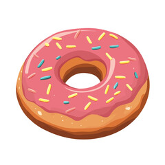 Flat 2D Donuts illustration, vector graphic in icon style, on white background