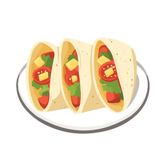 Flat 2D Fajitas illustration, vector graphic in icon style, on white background