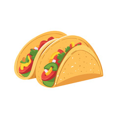 Fish Tacos, flat style 2D vector image, isolated on a white background