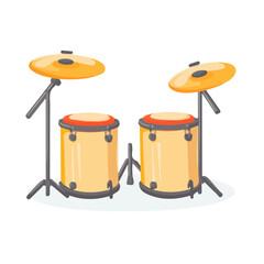 Minimal flat vector of a Drum Dampeners, 2D icon-style illustration on white background