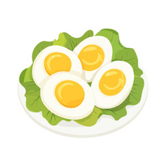 Minimal flat vector of a Egg Salad, 2D icon-style illustration on white background