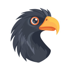Flat 2D Griffon Beak illustration, vector graphic in icon style, on white background