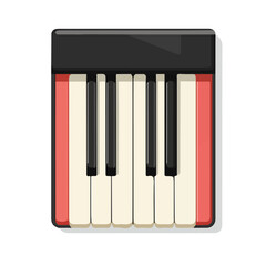 Electric Piano Keys, flat style 2D vector image, isolated on a white background