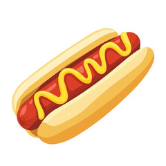 Minimal flat vector of a Hot Dog, 2D icon-style illustration on white background