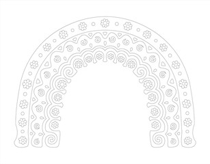 Scandi pattern with ornate floral rainbow arch