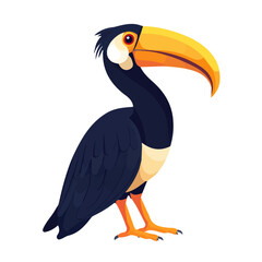 Fototapeta premium 2D flat vector illustration of a Hornbill in icon style, isolated on white background