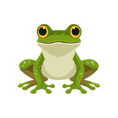 Frog, flat style 2D vector image, isolated on a white background