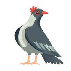 Kagu, flat style 2D vector image, isolated on a white background