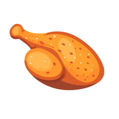 Flat 2D Jerk Chicken illustration, vector graphic in icon style, on white background