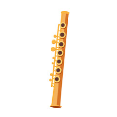 Flute Body, flat style 2D vector image, isolated on a white background