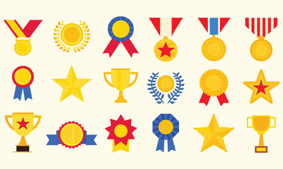 Award Icons, Trophy Clipart, Medal Vector, Winner Badge PNG, Prize Ribbon Images, Free Download