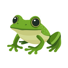 2D flat vector illustration of a Frog in icon style, isolated on white background