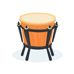 Drum Throne, flat style 2D vector image, isolated on a white background