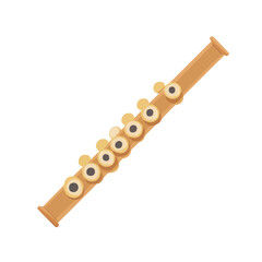 Flat 2D Flute illustration, vector graphic in icon style, on white background