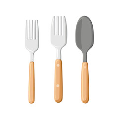 2D flat vector illustration of a Cutlery Set in icon style, isolated on white background