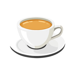 2D flat vector illustration of a Espresso in icon style, isolated on white background