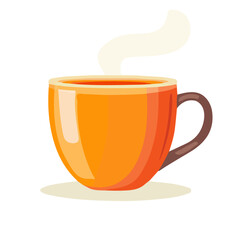 Flat 2D Hot Tea illustration, vector graphic in icon style, on white background
