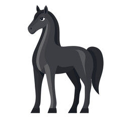 2D flat vector illustration of a Kelpie in icon style, isolated on white background