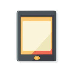 E-book Reader, flat style 2D vector image, isolated on a white background