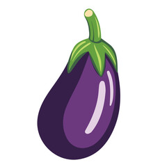 2D flat vector illustration of a Eggplant in icon style, isolated on white background