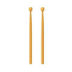 Flat 2D Drumsticks illustration, vector graphic in icon style, on white background