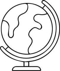 Obraz premium Earth Globe Outline Drawing For Kids