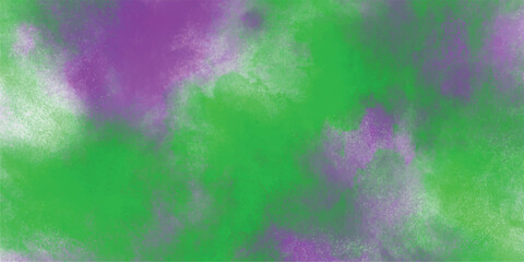 Abstract watercolor style green and purple background with textured splatter effect digital art composition