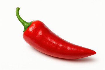 Fresh Red Chili Pepper Laying on White Background
