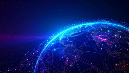 Global network connecting Earth