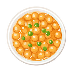 Flat 2D Natto illustration, vector graphic in icon style, on white background
