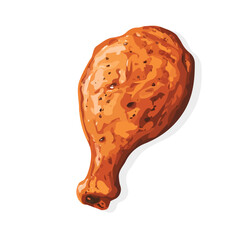 2D flat vector illustration of a Tandoori Chicken in icon style, isolated on white background