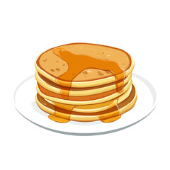 Minimal flat vector of a Pancakes, 2D icon-style illustration on white background