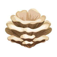 Flat 2D Maitake Mushroom illustration, vector graphic in icon style, on white background