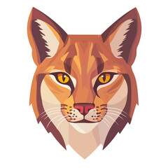2D flat vector illustration of a Lynx in icon style, isolated on white background