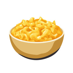Mac And Cheese, flat style 2D vector image, isolated on a white background