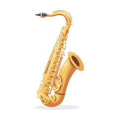 Naklejka premium 2D flat vector illustration of a Saxophone Cleaning Brush in icon style, isolated on white background