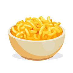 Minimal flat vector of a Mac And Cheese, 2D icon-style illustration on white background